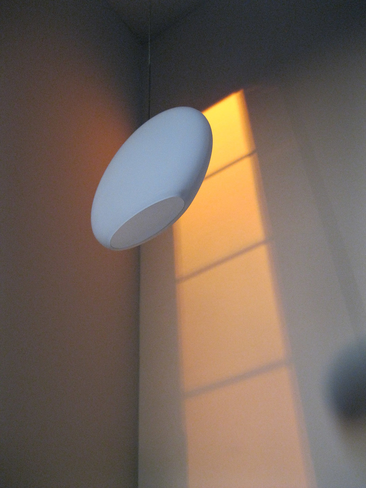 the light at the top of the stairs
