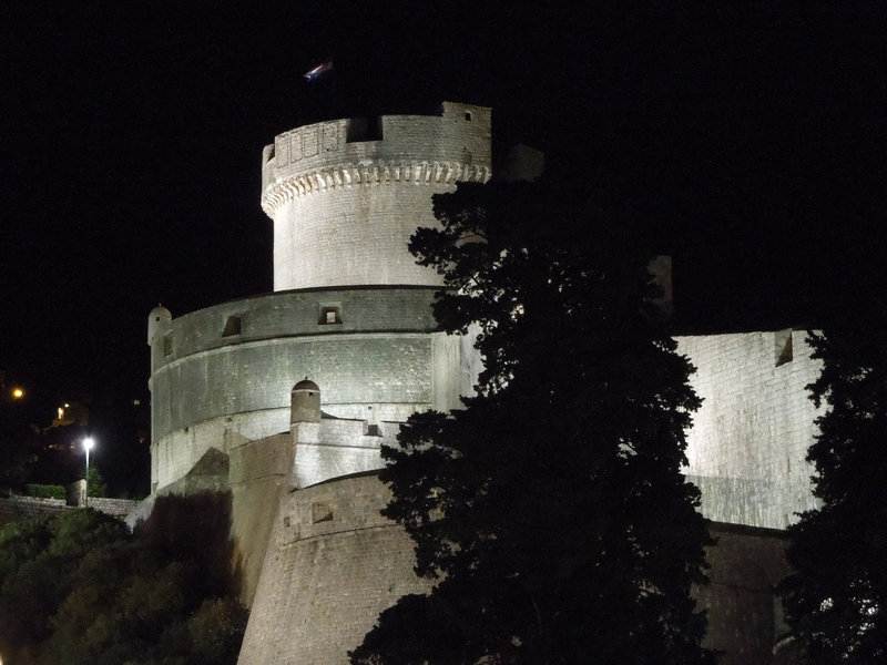 Dubrovnik at night - from outside the wall