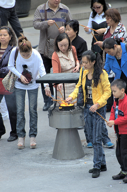 lighting incense