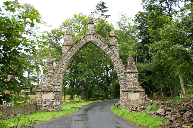 Gateway to the demolished Spottiswoode House, Borders, Scotland