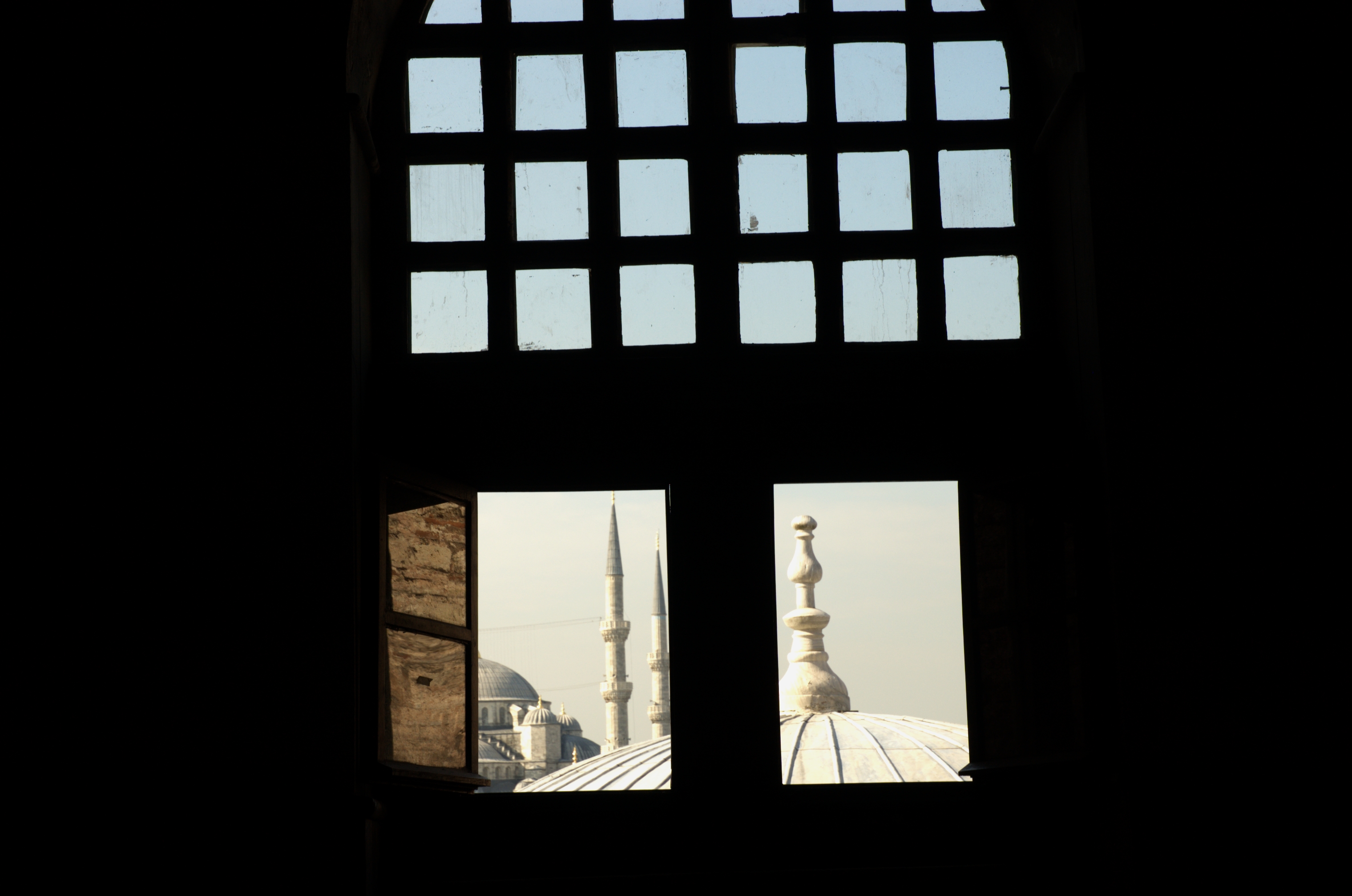 spires of the Blue Mosque, from Hagia Sophia