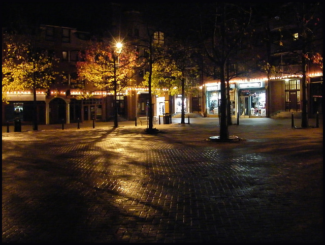 night in an empty square