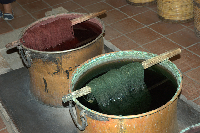 dye vats, carpet factory