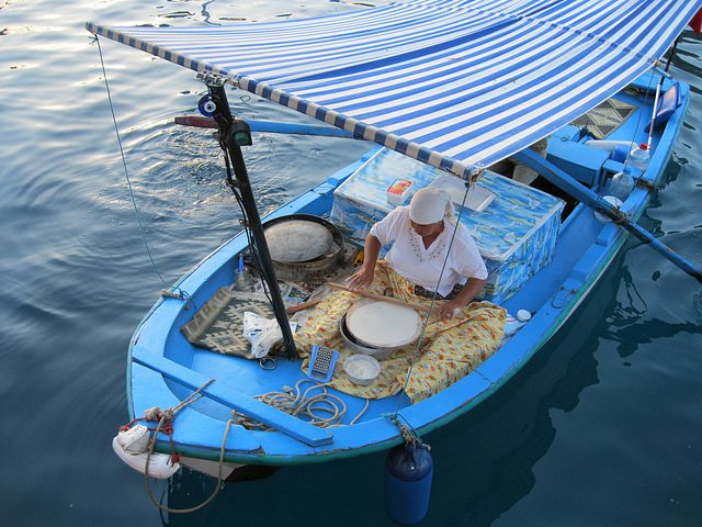 preparing the pancakes