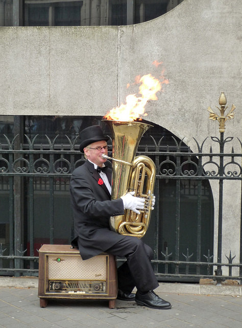 flaming tuba