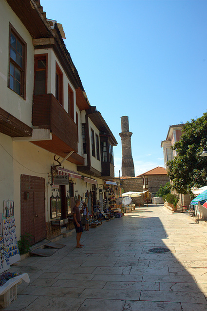 Kaleici street, Broken Minaret in the background