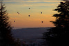 sunrise, with balloons