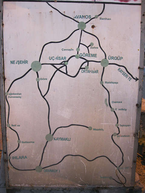 map of Cappadocia for tourists