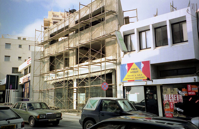 Under construction, street scene in Paphos