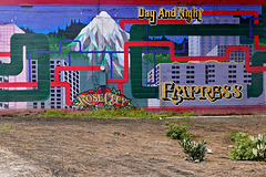 Rose City (Day and Night) Mural – N.W. 15th Avenue at West Burnside, Portland, Oregon