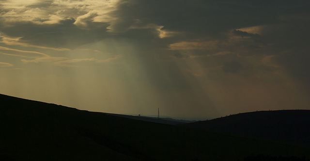 The Cage at Lyme Park from above Kinder Reservoir