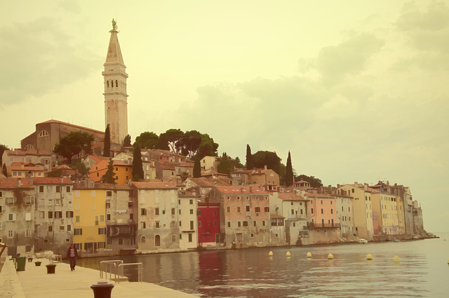 Rovinj waterfront - watercolor version