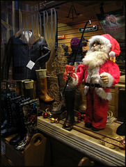 Santa at the boot store
