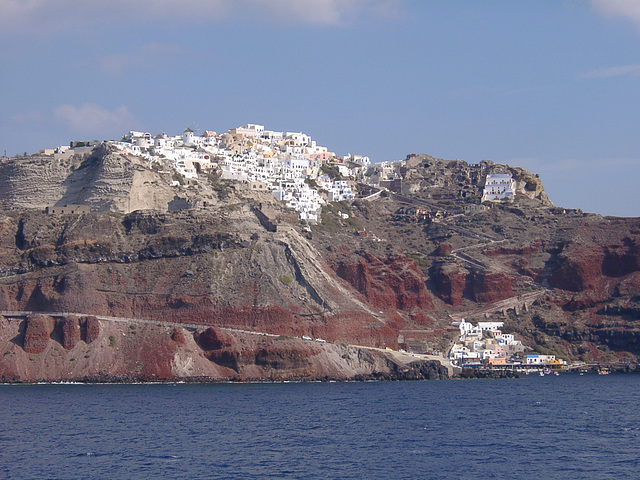 approaching Santorini