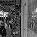 Flag at the noodle stand on a platform
