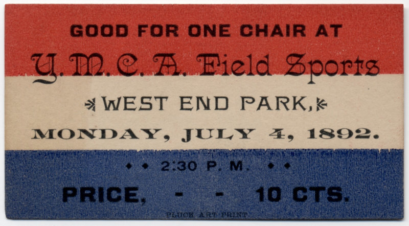 Good for One Chair at YMCA Field Sports, West End Park, Lancaster, Pa., July 4, 1892