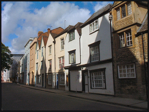 shadows in an old street