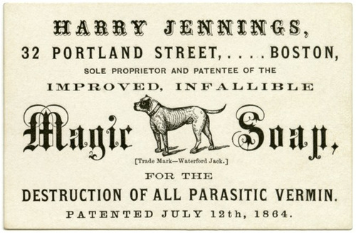 Harry Jennings, Magic Soap, Boston, Mass., 1864