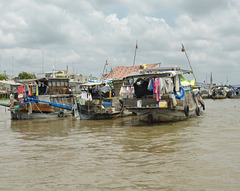 Hausboote auf dem Mekong