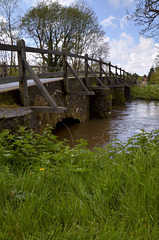 Eashing Bridge with River Wey in flood