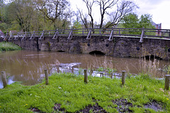 Eashing Bridge with River Wey in flood