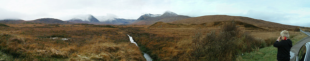 Across moorland on the road from Glen Coe