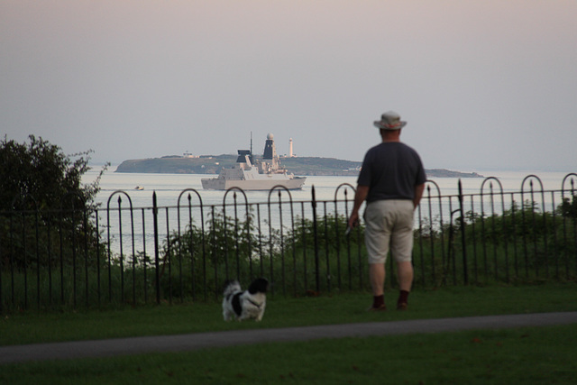 HMS Duncan departing Cardiff