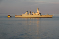 HMS Duncan departing Cardiff