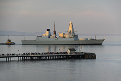 HMS Duncan departing Cardiff