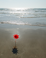 éolienne rouge