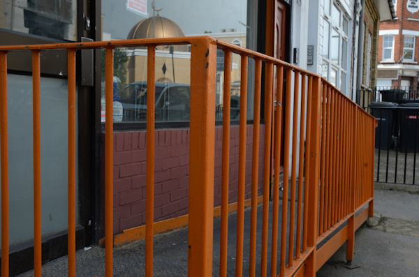 Orange railings