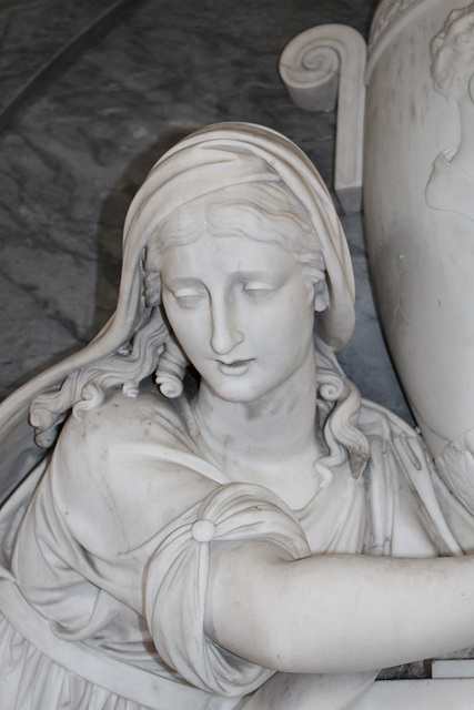 Detail of Henniker Memorial (by Joseph Kendrick) St Mary's Church, Thornham Magna, Suffolk