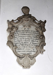 Memorial to Robert Killigrew, Saint Mary, Thornham Magna, Suffolk