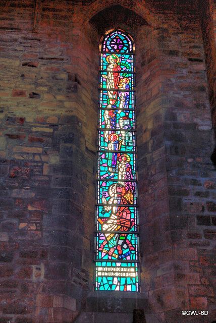 Pluscarden Benedictine Monastery is noted for its very fine modern stained glass windows