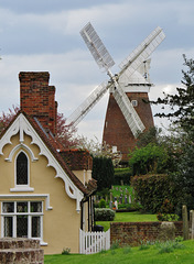 windmill and almshouse,  thaxted , essex