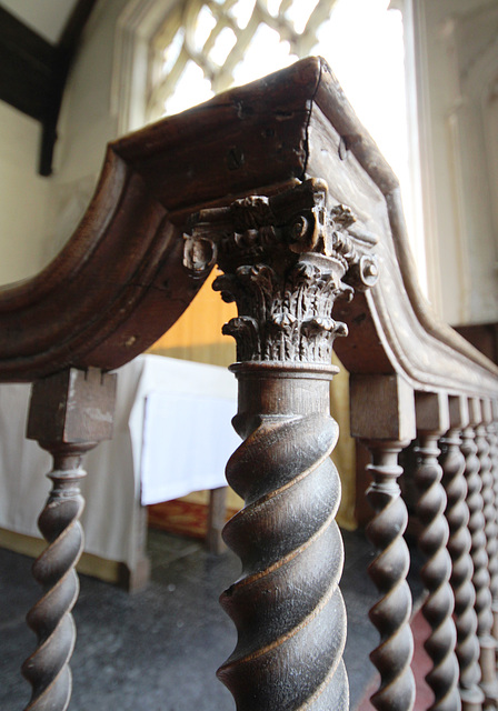 Detail of altar rails, St Peter's Church, Great Livermere, Suffolk.