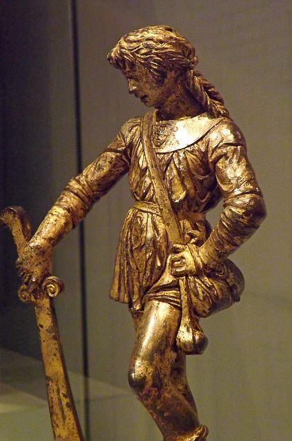 Detail of David by Bellano in the Metropolitan Museum of Art, February 2014