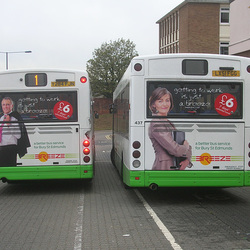 DSCN7071 Stephensons of Essex Y284 FJN and LX51 FGG in Bury St. Edmunds - 27 Oct 2011