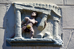 Stone depicting Samson destroying the Temple of Dagon