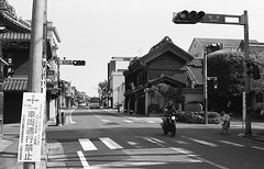 Motorbike crossing the intersection
