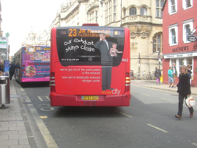 DSCN0495 Oxford Bus Company CF57 OXF (and Stagecoach 33653) ), a Mercedes-Benz Citaro