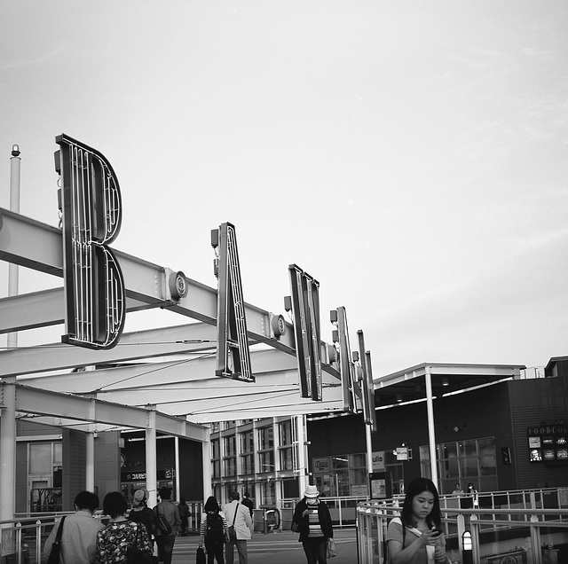 Shopping mall in front of a railway station