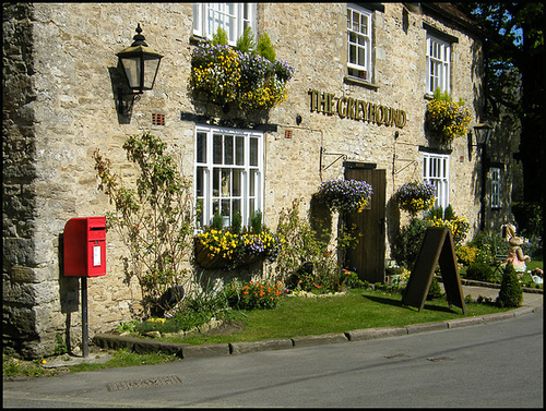 Greyhound pub and post box