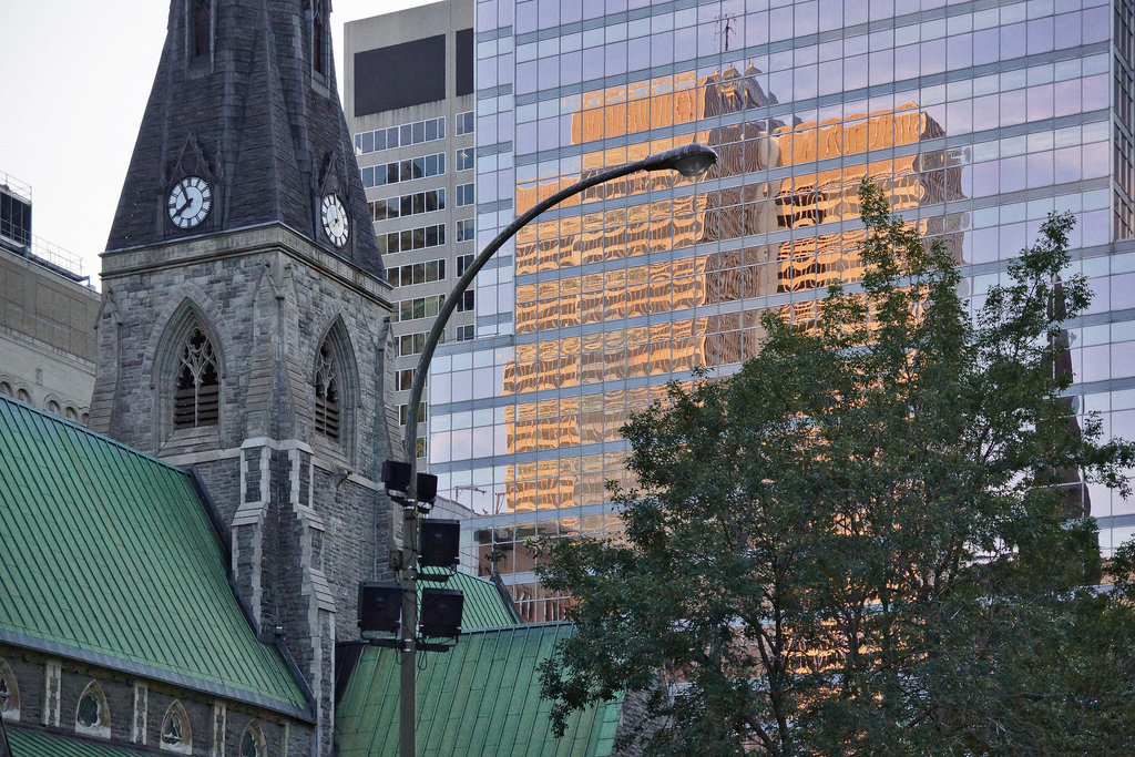Place Ville-Marie, #2 – Reflected in the Place de la Cathédrale Building, Saint Catherine and Union Streets, Montréal, Québec