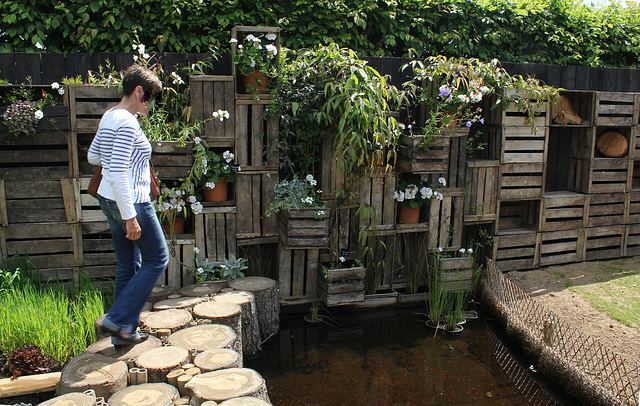 Le Jardin des Poules-Mur rustique et bassin (2)