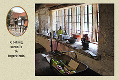 Anne of Cleves' house - cooking utensils & ingredients  - Lewes - 23.7. 2014