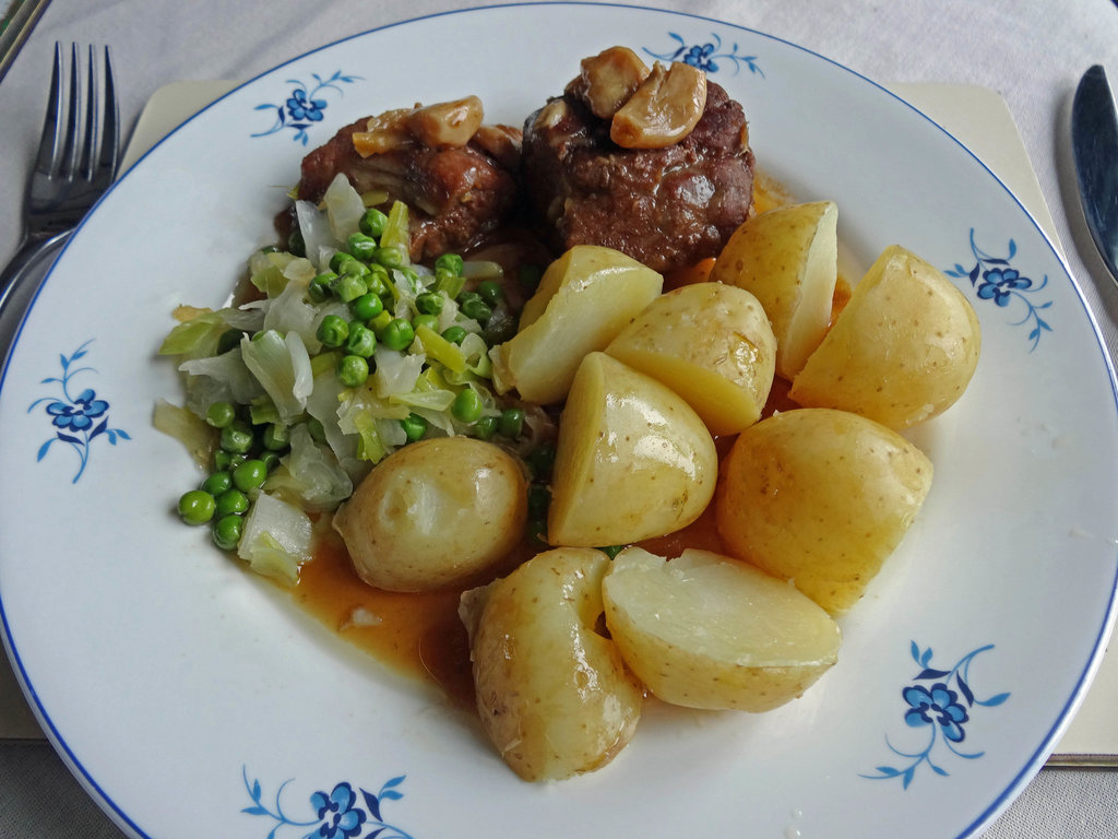 Lamb Fillets and garlic slowly cooked in Macieira Brandy that I brought back from Portugal