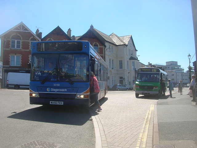 DSCN0734 Stagecoach WA56 FKV and Western Greyhound WK53 BNB