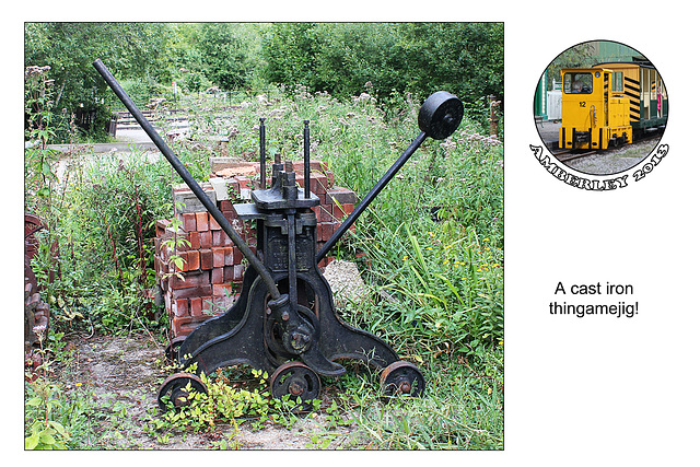 Cast iron thing with wheels and press  - Amberley - 29.8.2013