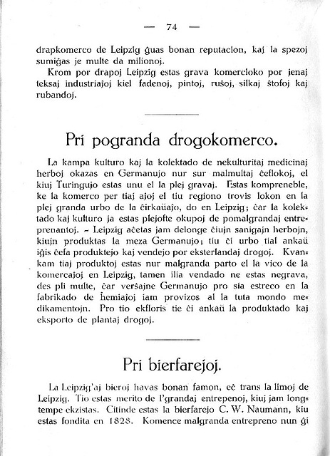 du temps où l'Allemagne exportait des PLANTES médicinales (et non des médicaments chimiques sous brevet) - kiam oni povis diri kuraciloj = kuracplantoj - Leipzig